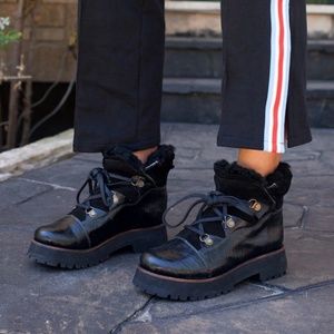 NEW! Free People Eskimo Fur Combat Hiker Moto Boot